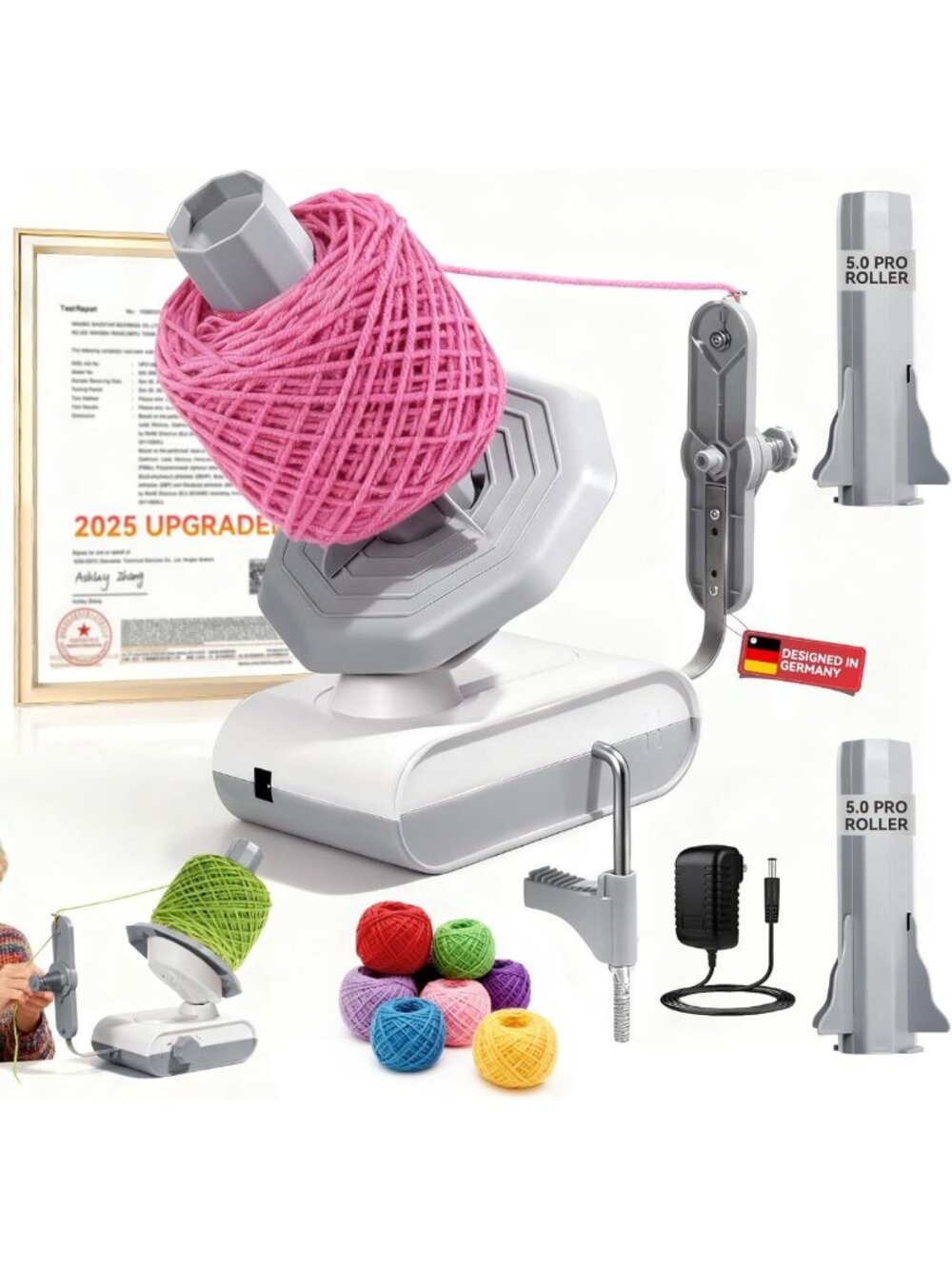 Upgraded Electric Yarn Winder - High Speed, Quiet Operation, Easy to Use